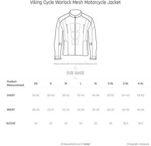 Viking Cycle Textile Warlock Mesh Motorcycle Jacket for Men – Removable Armor, Summer Riding Gear