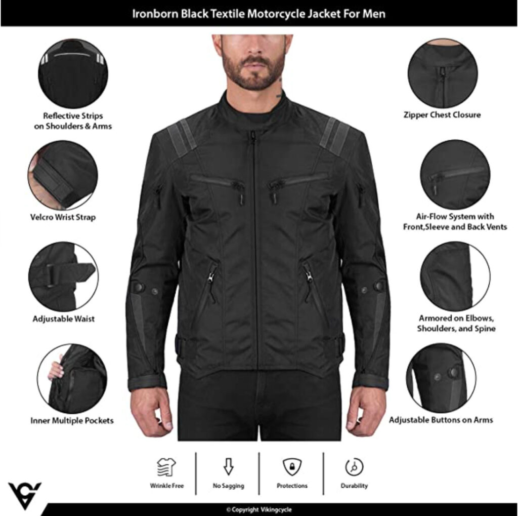 Viking Cycle Ironborn Motorcycle Jacket Features